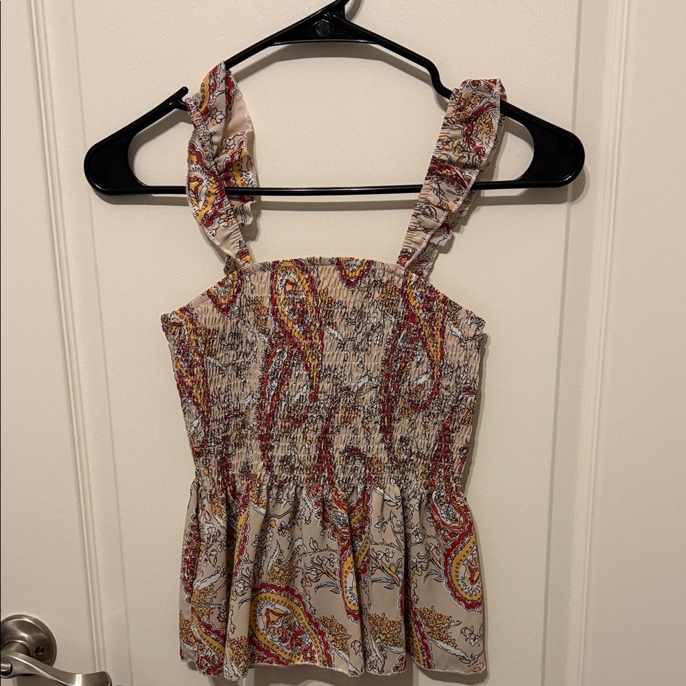 SHEIN Multicolor Paisley Smocked Blouse